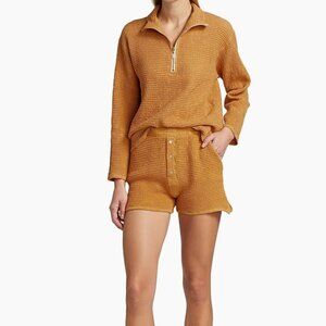 Donni Orange Waffle Knit Short Set